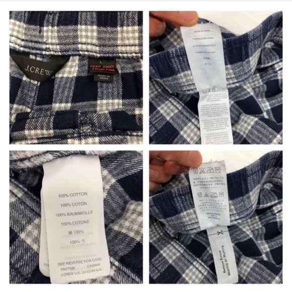 Donated- J.Crew Pajama Pants Navy Plaid Large G167 - Picture 5 of 7